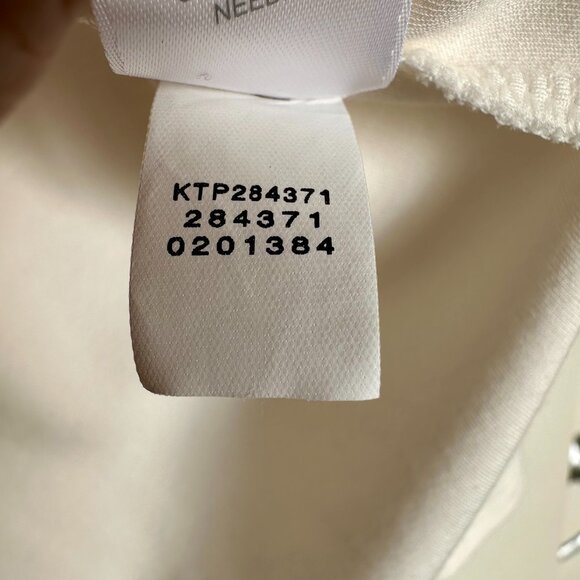 J. Jill Wearever Top Cream Ivory Draped Ruched Waist Round Neck Size Small - Picture 8 of 10